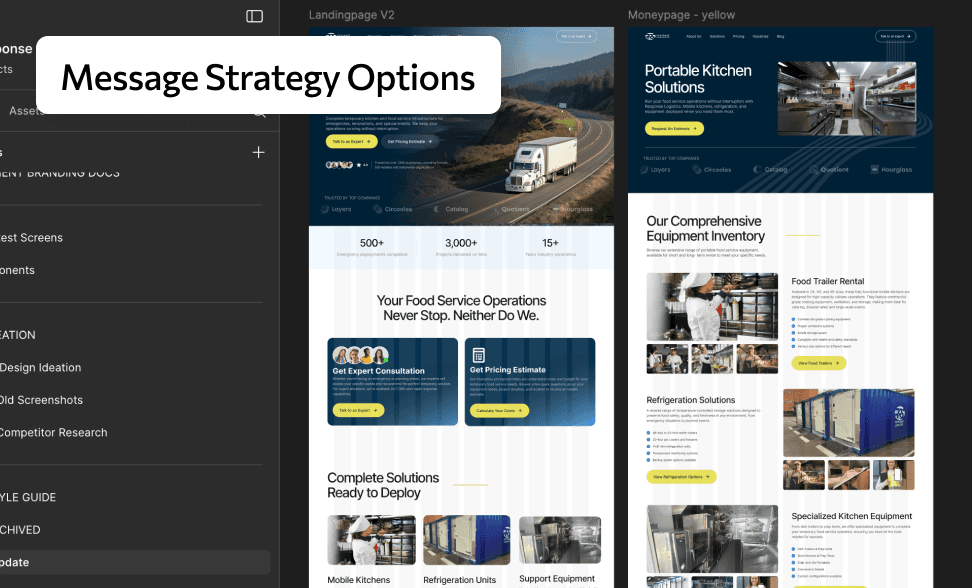 Message strategy options