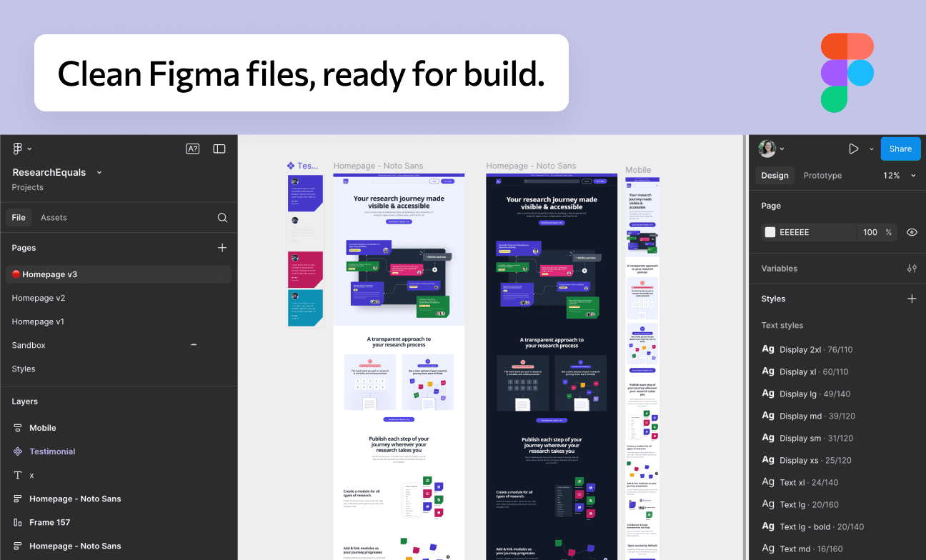 Clean Figma files, ready for build
