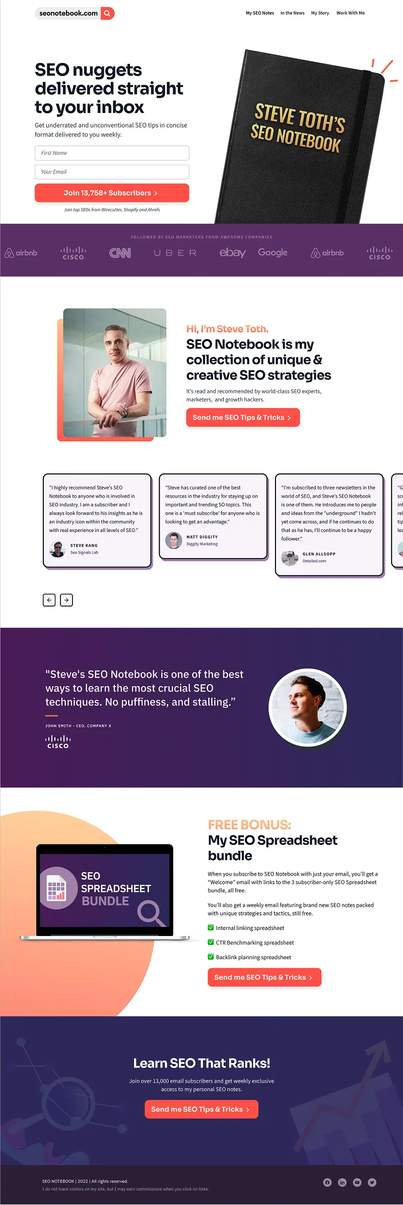 SEO Notebook after